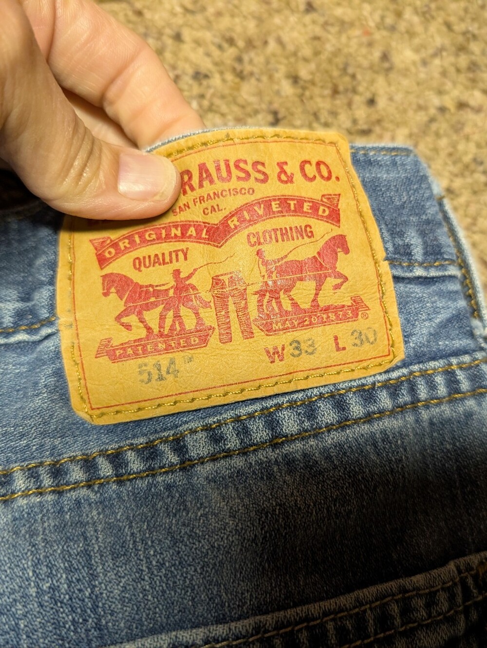Wrangler Blue Straight Leg Men's Jeans with Branded Patch